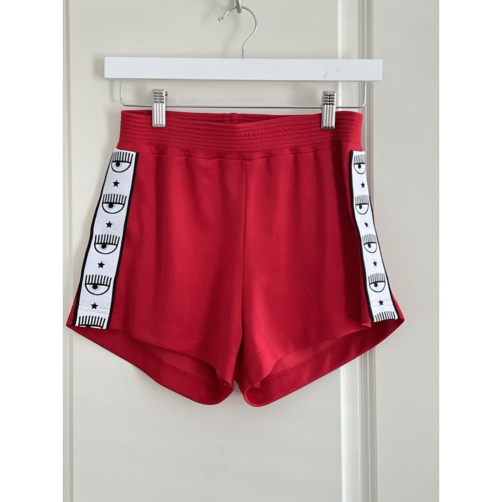 Chiara Ferragni Size XS Red Athletic Shorts Made In Italy